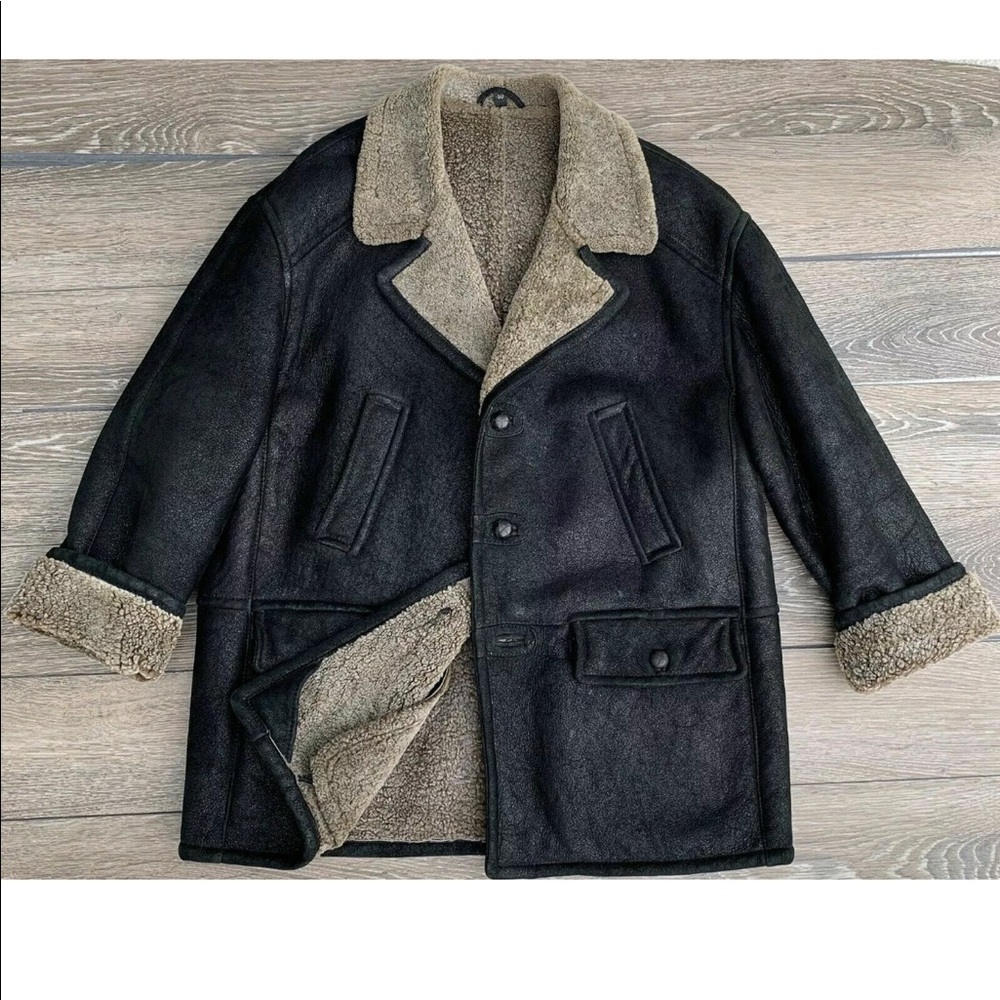 Men’s Genuine Sherling Jacket Sheepskin Coat 50 L